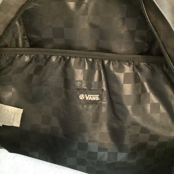 Vans Old Skool Checkerboard Backpack-Black/Charcoal-Recycled Polyester (Unisex) - Picture 7 of 8